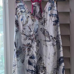 Lavender Brown Pink and White Strappy Top